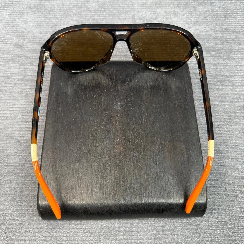 Toms Marco Aviator Sunglasses Tortoiseshell Orange Colorblock Y2k